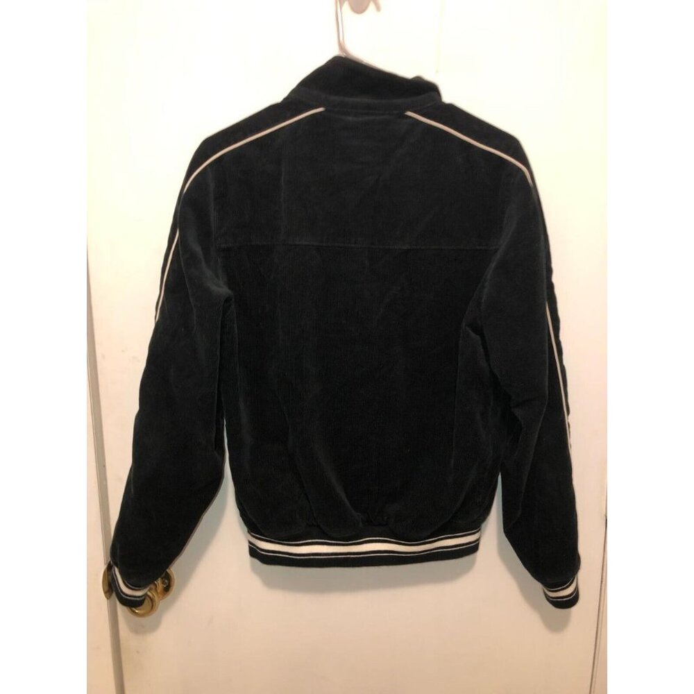 J Crew Harrington Mens XS Black Varsity Jacket in Corduroy Full Zip Style BS465 - Picture 3 of 3